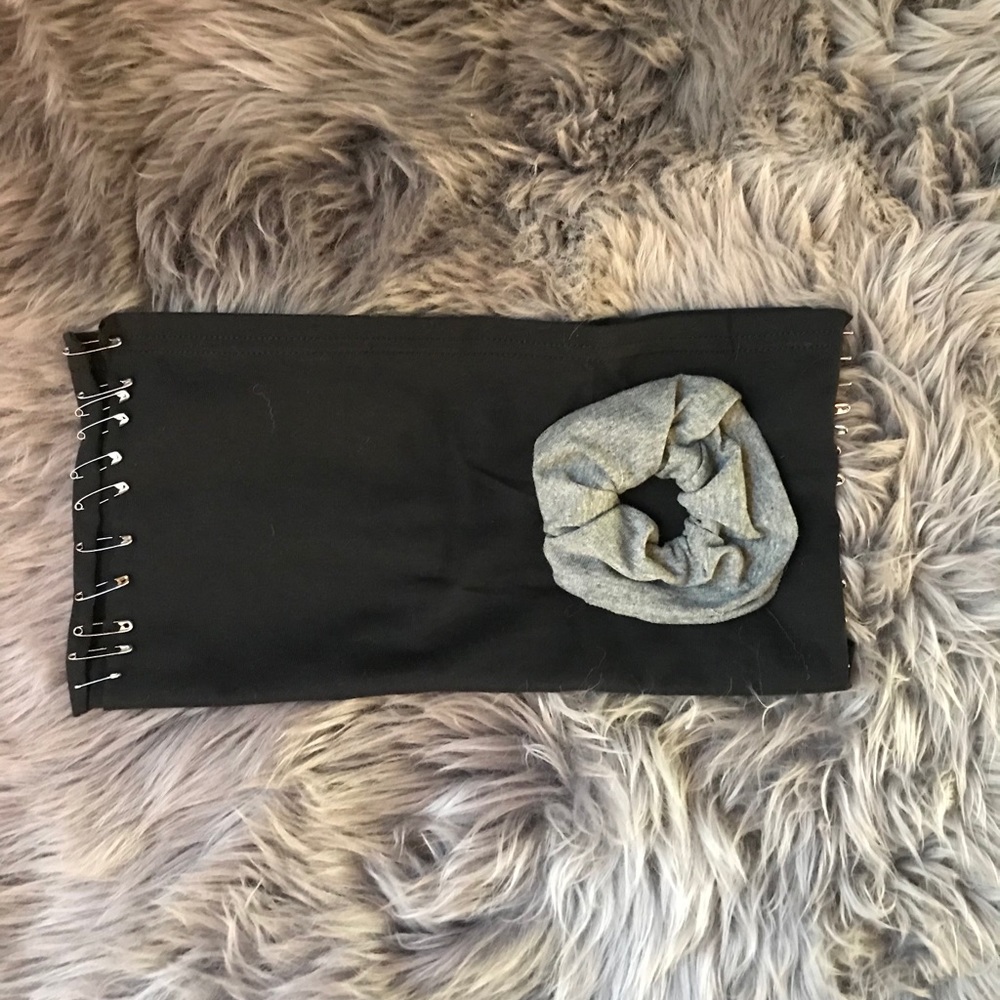 BUNDLE! homemade pin tube top with scrunchie!